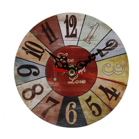 NSESSHome Vintage Style Antique Wood Wall Clock for Home Kitchen Office