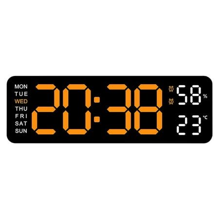 Nywaba Bedside Analog Alarm Clock,Electronic Clock Multi-functional LED Alarm Clock Temperature Jump Seconds Display Countdown Bedside Clock