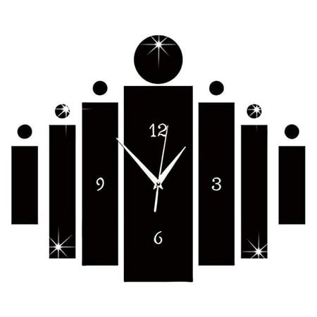 OUTlOU Household appliances Decor Luxury Modern Design Silver Watch Home Wall 3D Sticker Clock Wall Clock