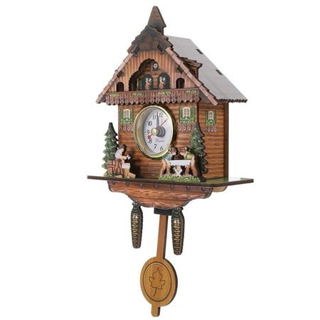 PAMINGONO 1Set Wooden Pendulum Clock Rectangular Light Brown 23X13X5 5Cm For Living Room Wall Decor Time Telling Alarm