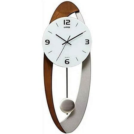 Pendulum Wall Clock Silent Non Ticking Clocks and Wall Clock with Pendulum for Living Room Decor Modern Art Grandfather Clock Wooden Regulator Clock