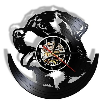 Personalized Dog Creative LP LED Light Animals Vinyl Record Wall Clock Handmade Gift For Dog Lover