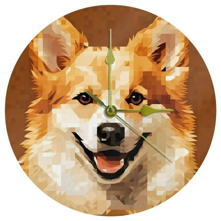 Pixel dog Stylish and Modern Acrylic Circular Wall Clock - Durable and Sleek Timepiece for Living Room and Office