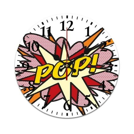 POP Comic Book Pop Art Flash Cool Graphic Wall Clock Modern Design Clocks Wall Hanging Home Office School Clocks Round PVC Wall Clocks