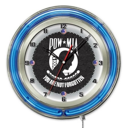 POW/MIA 19 Double Neon Wall Clock