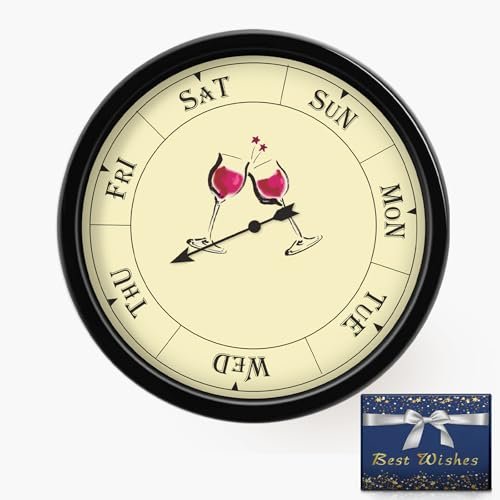 Presentastic Gifts for Grandma, Day of The Week Clock, Unique Retirement Gifts, Wall Clock for Seniors Grandparents Funny Living Room Decor