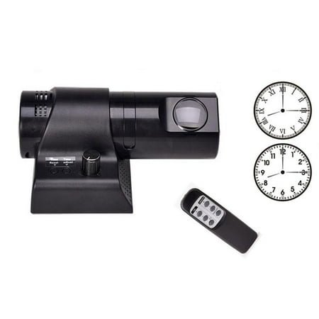 Projector Alarm Clock with Remote Control, Led Projection Analog Clock for Bedrooms, Roman Numerals and Arabic Numerals Dial Switchable, with 180° Rotatable Projector F9F9