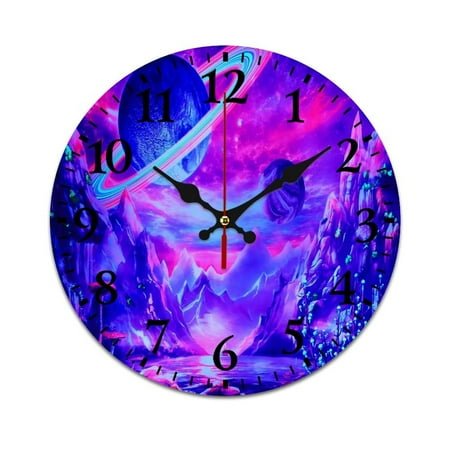 Psychedelic Galaxy Space Wall Clock Modern Design Clocks Wall Hanging Home Office School Clocks Round PVC Wall Clocks