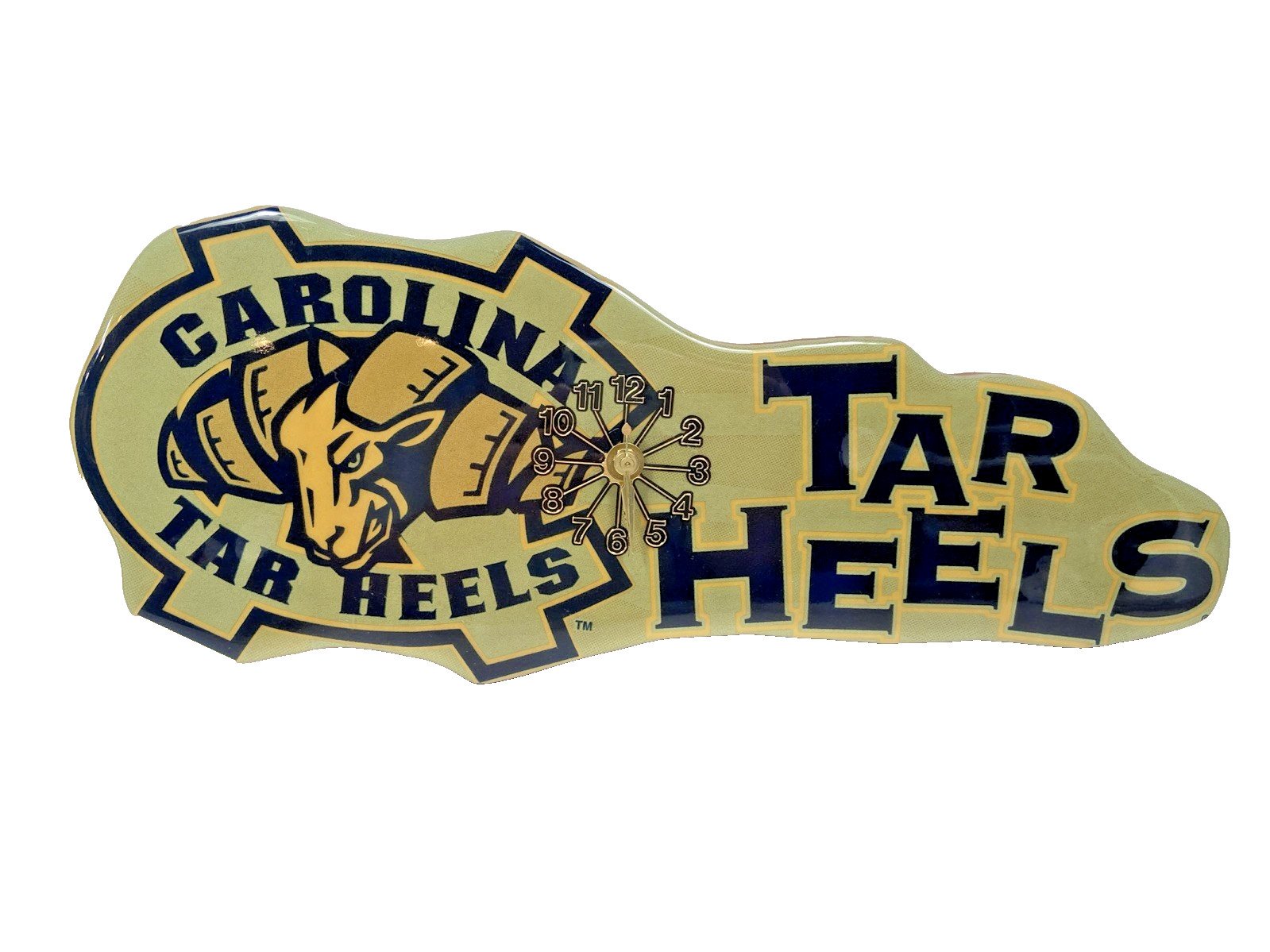 Rare 1990s Carolina Tar Heels Ramses Mascot Wall Clock * -see desc. for dating-