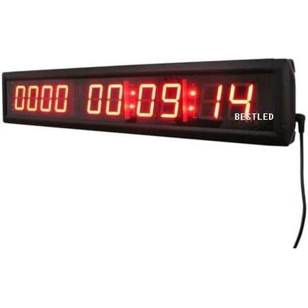 Red Days Countdown Clock 10 Digits Count up 10000 Days Hours Minutes Seconds LED Large Digital Countdown Clock Aluminum Case