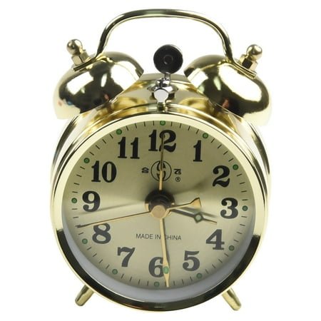 Retro Gold Mechanical Alarm Clock, Vintage Manual Wind-Up Clock with Snooze Function, Stylish Table Clock for Home Decoration, A