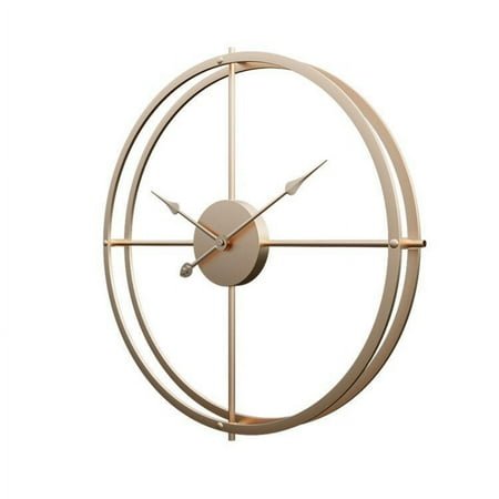 Retro Large Wall Clock Double-Walled Square Tube Iron Silent Home Watch Simple Design Living Room Office Art Wall Decor Clock (C)