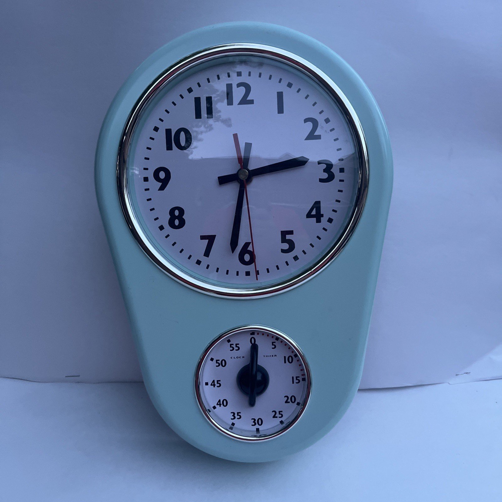 Retro Wall Clock With Timer-Teal Color Sangtai