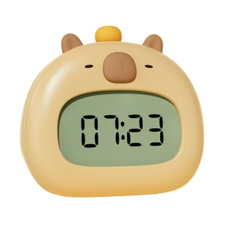 ROCKROK Capybaras Alarm Clock with Soothing LED Light and USB Power Digital Clock