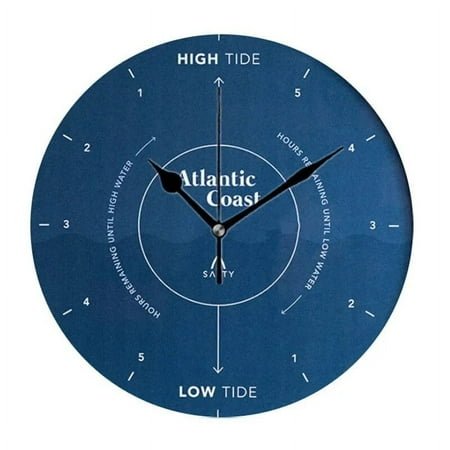 Rustic Beach Ocean Tide Time Decorative Wall Clocks Round Large Coastal Nautical Tide Wall Watch Bedroom Home Decor 12 14 inch(14 Inch)