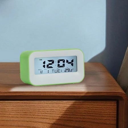 RVASTEIZO Alarm Clock, Digital Clock, Simples Display Alarm Clock Student Wake-up Alarm Clock Electronic Clock White Backlight Perpetual Calendar Alarm Clock