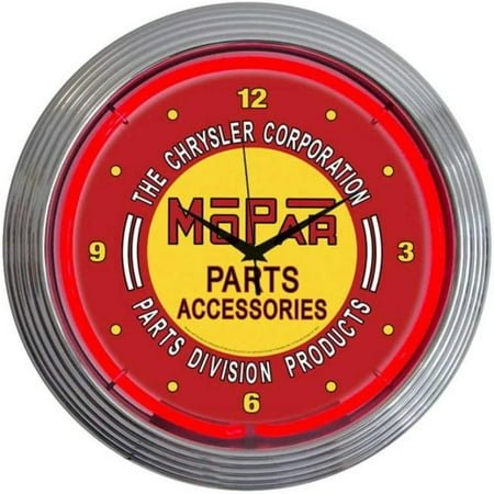 Salesgood Mopar Vintage Neon Wall Clock, 15-Inch