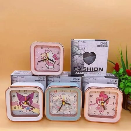 Sanrio Cartoon Hello Kitty Cinnamoroll My Melody Desktop Alarm Clock Cute Small Alarm Clock Dormitory Simple