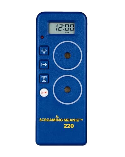 Screaming Meanie 220 Alarm Clock and Timer, Extremely Loud for Deep Sleepers, Multi-Purpose Clock, 3 Sound Levels (with 9v Battery Included) - Blue