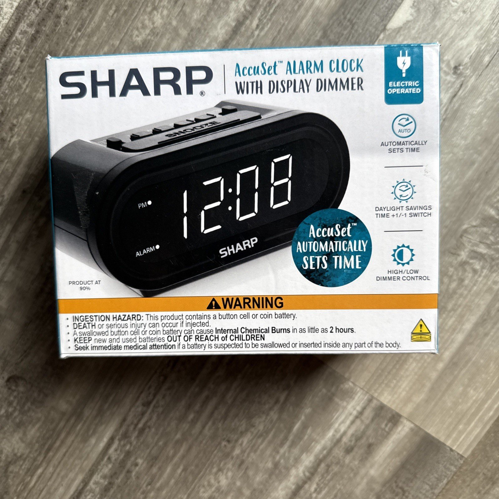 Sharp Digital Alarm Clock Accuset Automatic Smart Set Electric Bedroom Home NEW