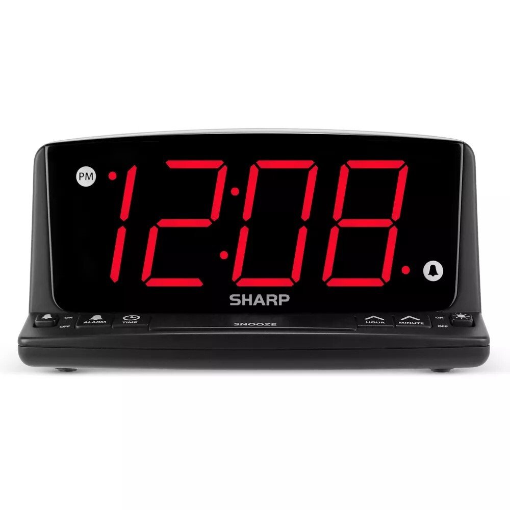 SHARP Electronic Clock Big Screen ( RED ) LED Night Light Alarm Clock