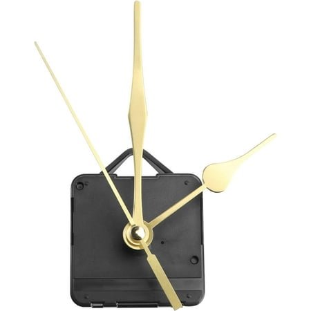 Silence Quartz Clock Movement Silent Clock Mechanism Long Shaft Replacement Clock Kits Wall Clock Movements Mechanism Parts with 3 Hands No Battery (Gold)