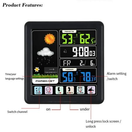 Skegnu Loud Alarm Clock Wireless,Koogeek Indoor Outdoor Hygrometer Alarm Clocks for bedrooms