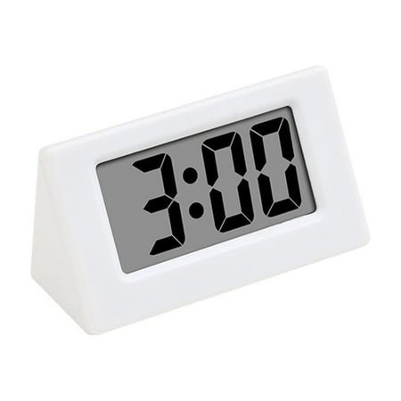 SLYNSHome Digital Alarm Clock,Alarm Clock for Bedroom,Modern Large LED Display,Battery Operated Desk Clock for Home Office Supplies - White