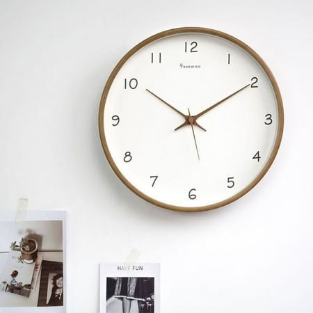 Solid Wood Clock Wall Clock Japanese Style Simple Personality Creative Clocks Living Room Home Decorative Wall Hanging Household Mute