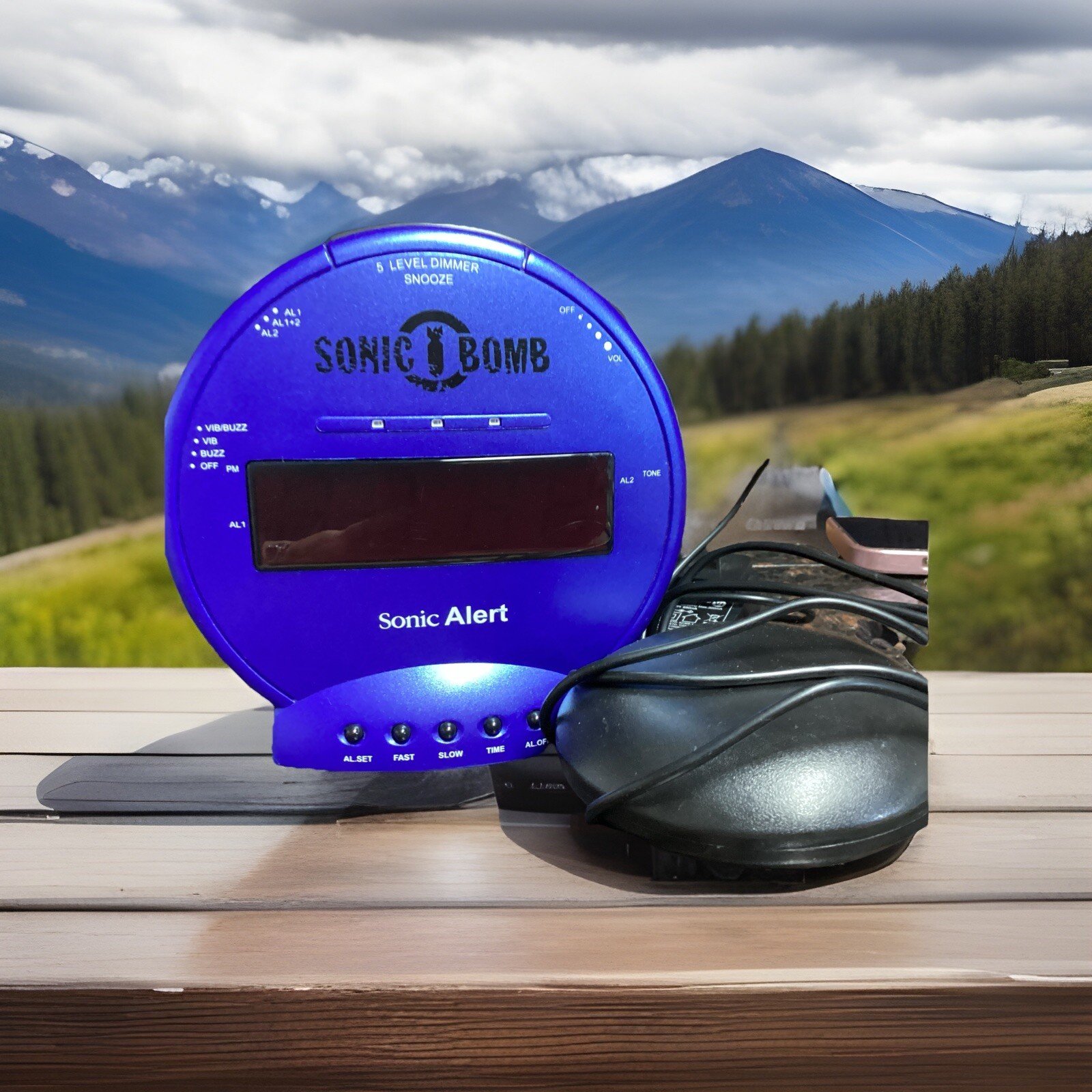 Sonic Bomb Alarm Clock with Bed Shaker - Black