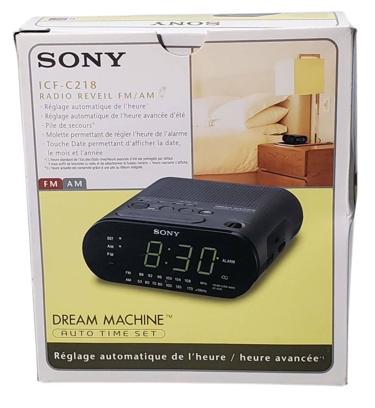 SONY Dream Machine AM/FM Clock Radio - Black ICF-C218 NEW in Box