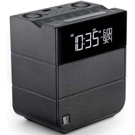 Sound Rise II, SFQ-16: Bedside Alarm Clock Radio & Bluetooth Speaker, with Large Display Screen, FM Radio, Fast USB Charging, and Nature Sound