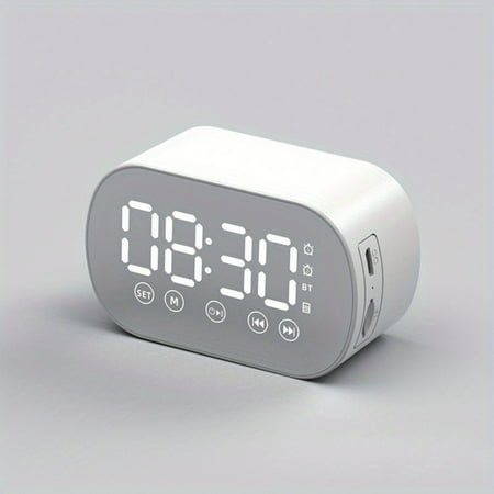 Speaker FM Radio TF Card Player Sound Box With Display Large Volume Desktop Alarm Clock Speaker