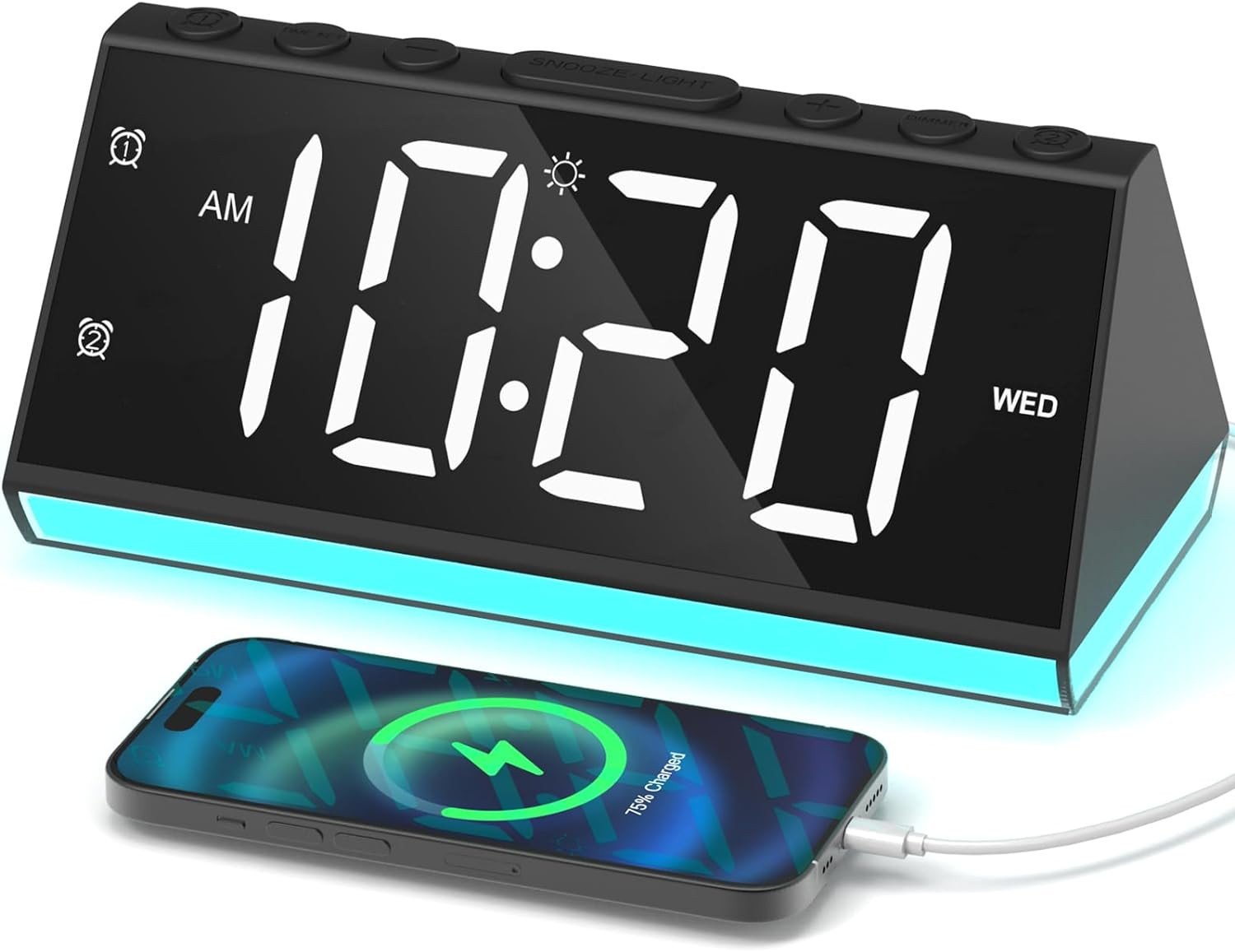 Super Extremely Extra Loud Alarm Clock for Very Heavy Sleeper Battery Backup