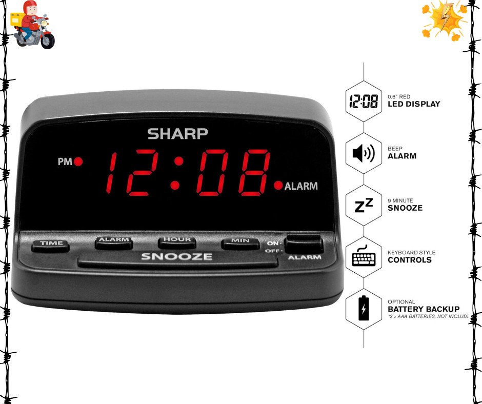 Super Extremely Extra Loud Alarm Clock for Very Heavy Sleeper Battery Backup NEW