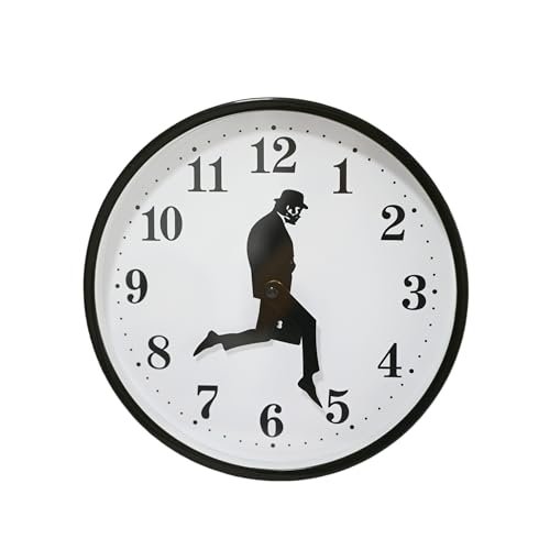 Sveudvdis Ministry of Silly Silent Walks Clock, 10 inch Non-Ticking Silly Walk Wall Clock, A Interesting Wall Clock for Bedroom Kitchen Living Room, Novelty Home Decor Gift