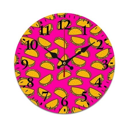 Tacos Rosados Wall Clock Modern Design Clocks Wall Hanging Home Office School Clocks Round PVC Wall Clocks
