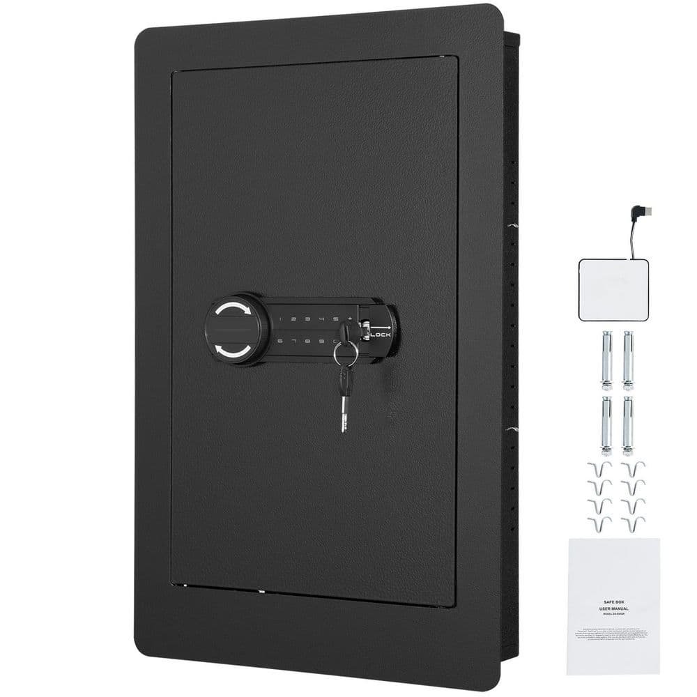 Tall Wall Safe, 25.59 in. Hidden Wall Safe with Keypad, Q235 Cold-Rolled...