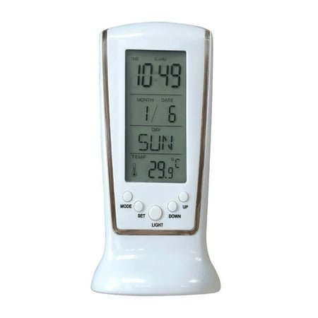 TIIFSWHS Digital Backlight Alarm Clock Mini Display Alarm With Calendar Snooze Clock Battery Operated Compact Desk Clock Desk for Adults Retro Clock Timer Auto