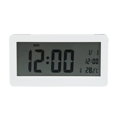 Tletseagh Digital Alarm Clock LCD Display Bedside Clocks with Day Date Temperature Function