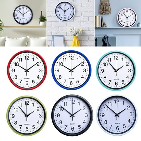 Tnobhg 8 Inch Wall Clock Silent Non-Ticking Hanging Clock Large Number Round Clock for Home Office Decoration