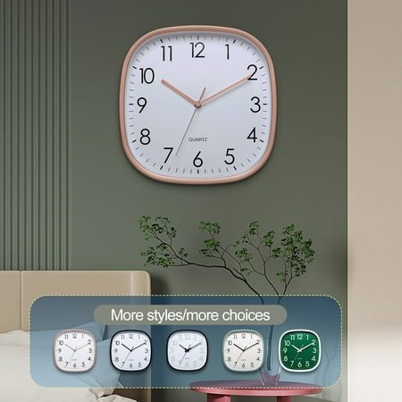 Tnobhg Wall Clock Square Shape Silent Non-Ticking Quartz Movement High Accuracy Clear Print Legible Battery Operated Wall Hanging Decorative Dedroom Living Room Modern Clock
