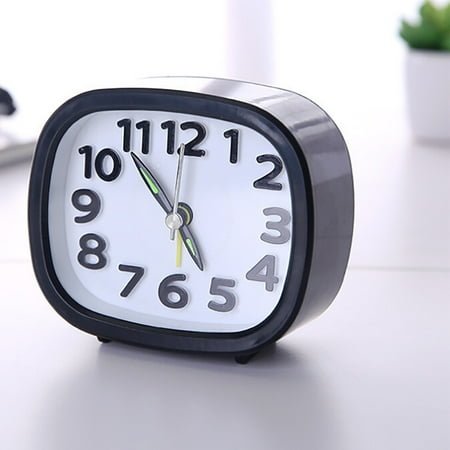 TOPRenddon Small Battery Operated Analog Alarm Clock, Travel Clock,Quieter Bedside Clocks for Bedrooms Bathroom Shelf Desk,Black