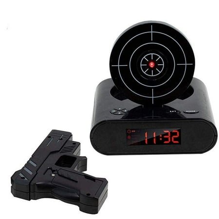 Toy Gun Alarm Clock Game, 3.875x7.875x7, White/Black Lucky babies