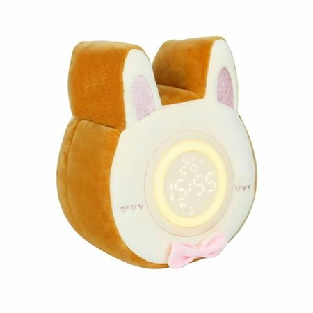 UNLLLL Cake Rabbit Plush Alarm Light Multifunctional Learning Alarm Clock Silent Charging Children's Bedroom With Sleeping Night Light, for school, home