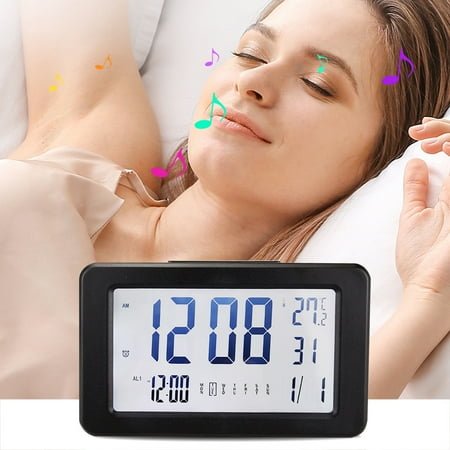 Viflosae Smart Night Digital Alarm Clock With Indoor Temperature Operated Desk Small Clock Electronics Gadgets