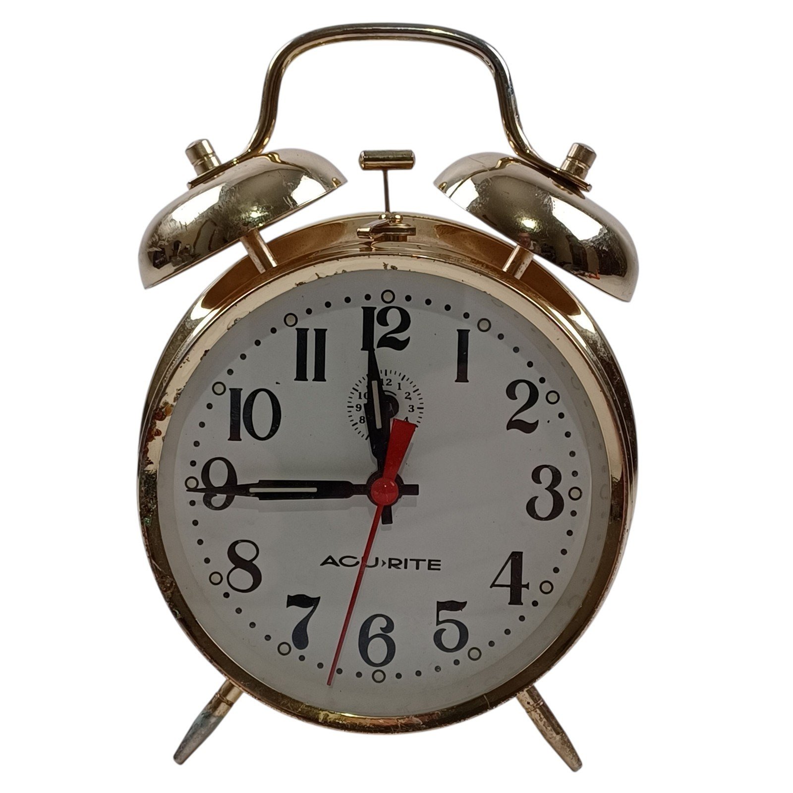 Vintage-Style AcuRite 15605 Twin Bell Alarm Clock – Chrome Finish, Loud Alarm