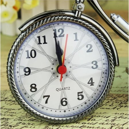 Vintage Clock, Vintage Mini Motorcycle/Bicycle Model Alarm Clock, Creative Decorative Table Clock With Arabic Numerals, Suitable For Home, Living Room, Bedroom, Kitchen Etc