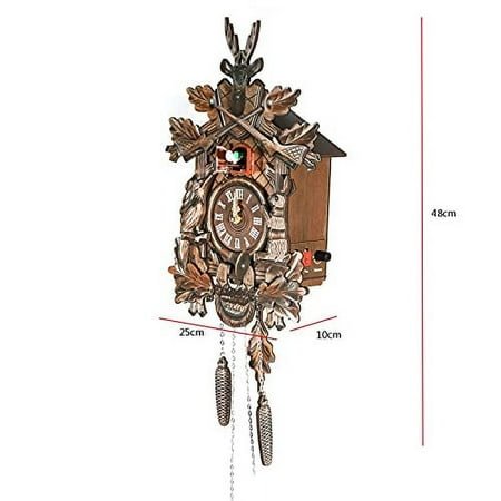 Vintage Cuckoo Wall Clock Chiming Black Forest Wooden Wall Clock, Adjustable Volume, Bird Clock Home Decor Christmas Clock Gifts