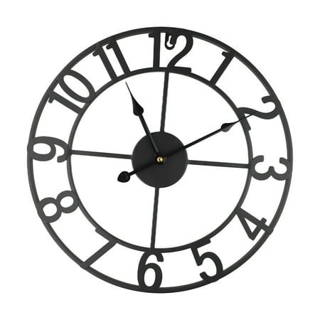 Vintage Metal Outdoor Wall Clock Stylish Decoration for Outdoor Space 34cm/40cm E